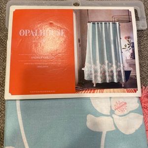 Opal House Aqua Floral shower curtain